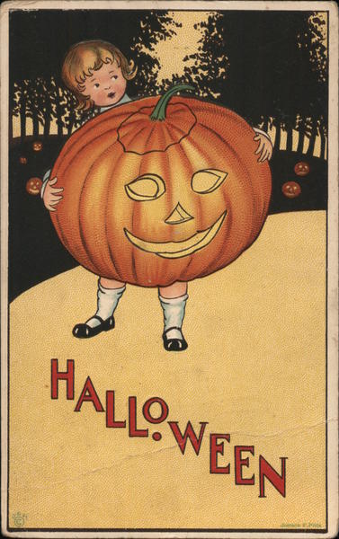 Halloween - Child Holding Jack O Lantern