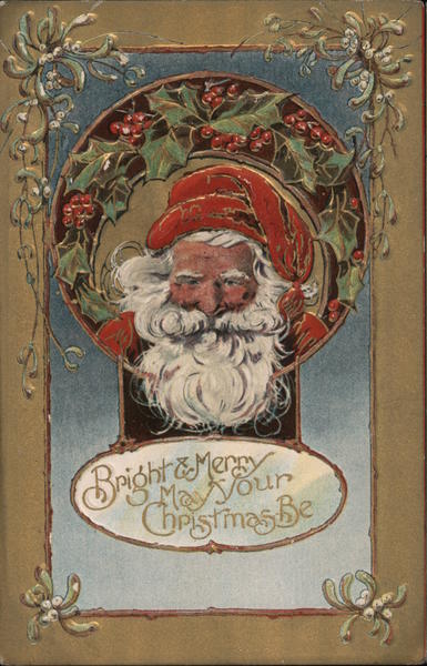 Bright & Merry May Your Christmas Be Santa Claus
