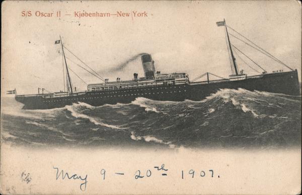 S.S. Oscar II - Kobenhave - New York Steamers