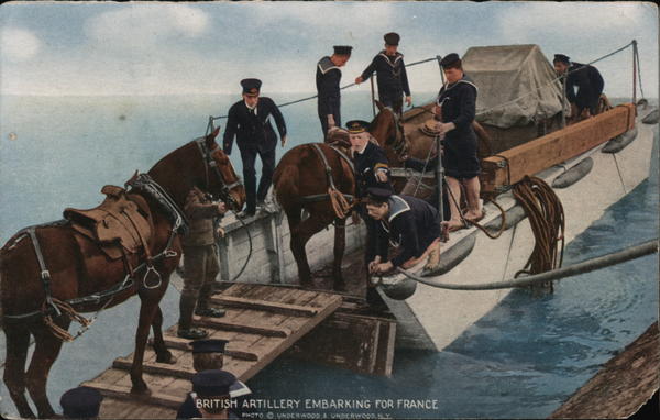 British Artillery Embarking for France / Lavoris antiseptic advertisement