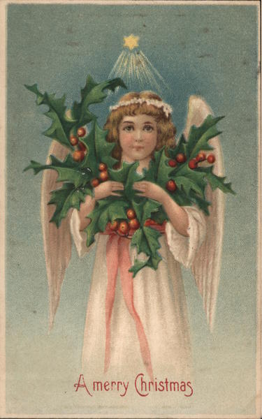 Angel With a Bow of Holly Angels