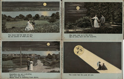 Set of 4: Couples with Moon Postcard