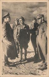 Erwin Rommel & Soldiers Postcard
