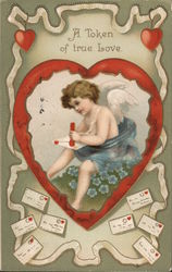A Token Of True Love. Cupid Ellen Clapsaddle Postcard Postcard Postcard
