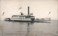 Steamer "Chateaugay" Auto Ferry on Lake Champlain Burlington, VT Postcard Postcard Postcard