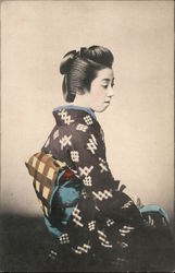Japanese Woman in a Kimono Postcard