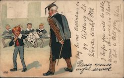 Please Excuse Awful Scrawl Postcard