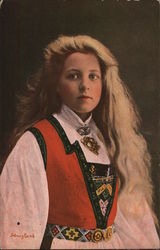 Portrait of a woman in traditional dress Postcard