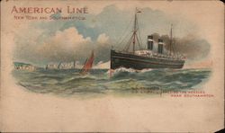 American Line, New York and Southampton. S. S. St. Louis and S. S. St. Paul. Postcard