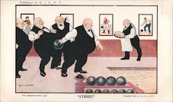 "Strike!" The Hasenpfeffer Club Bowling Postcard Postcard Postcard