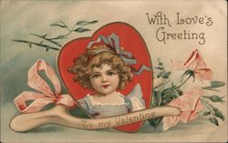 With Love's Greetings To My Valentine Postcard
