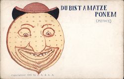 Du Bist A Matze Ponem (Pie Face) Postcard