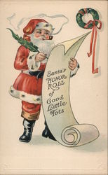 Santa's Honor Roll of Good Little Tots Postcard