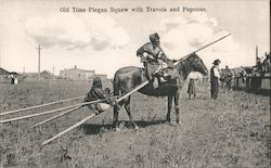 Old Time Piegan Squaw with Travois and Papoose Native Americana Postcard Postcard Postcard