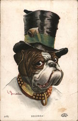 Begorra! Bulldog in Top Hat, Pipe, Bernhardt Wall Postcard Postcard Postcard