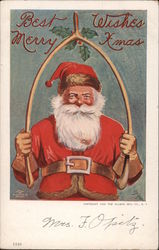 Best Wishes, Merry Xmas Santa Claus Postcard Postcard Postcard