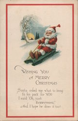 Wishing You a Merry Christmas Postcard