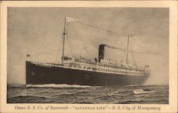 Ocean S. S. Co. of Savannah - "Savannah Line" - S. S. City of Montgomery Postcard