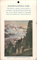 Rainier National Park. Nisqually Glacier, from Paradise Valley Postcard