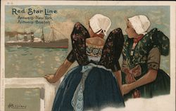 Red Star Line - Antwerp - New York Antwerp-Boston Postcard