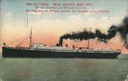 The Big Three Bear, Beaver, Rose City Postcard
