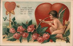 I wonder Cupid When on the hunt Will you capture The one I want Postcard Postcard Postcard