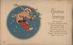 Christmas Greetings poem Postcard