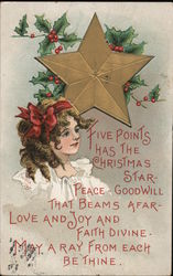 Five Points has the Christmas Star - Peace - Goodwill that beams A far Postcard
