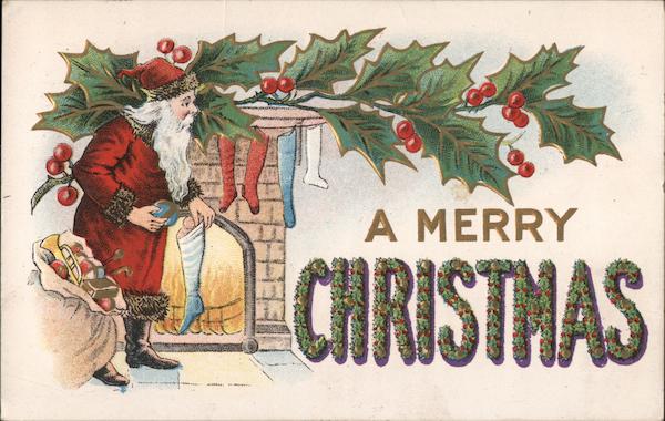A Merry Christmas Santa Claus Postcard