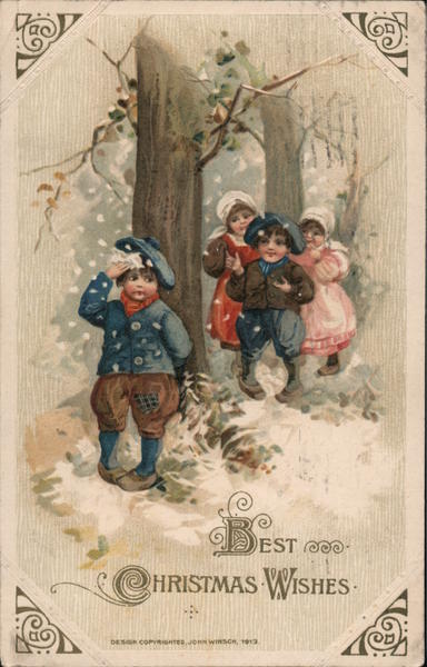 Best Christmas Wishes Children Postcard