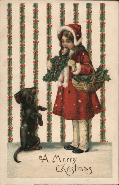 A Merry Christmas Children Postcard