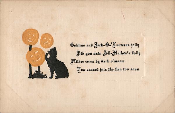 Goblins and Jack-O-Lanterns Jolly, Embossed Halloween