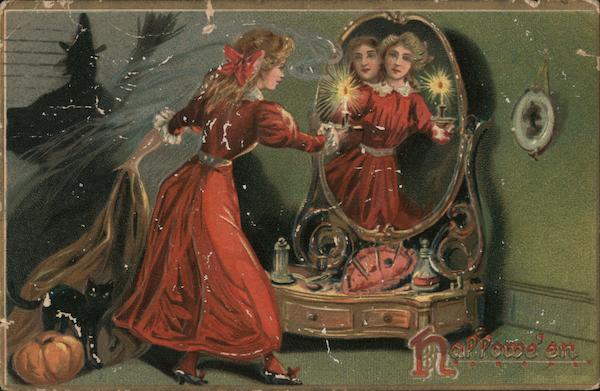 Hallowe'en. Woman and Witch Halloween