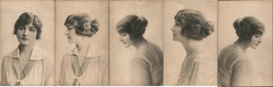 Set of 5: Different Portraits of Same Woman, Actress? Postcard
