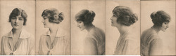 Set of 5: Different Portraits of Same Woman, Actress? Women Postcard Postcard Postcard