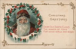 Christmas Greetings Santa Claus Postcard Postcard Postcard