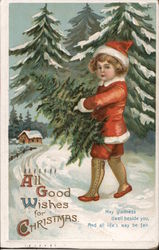 All Good Wishes for Christmas Postcard