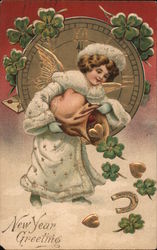 New Year Greeting Angels & Cherubs Postcard Postcard Postcard