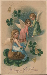 A Happy New Year Angels & Cherubs Postcard Postcard Postcard