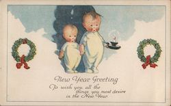 New Year Greeting Postcard