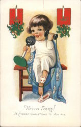 Hello Folks! A Merry Christmas To You All Postcard