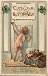 Good Luck and a Happy New Year Angels & Cherubs Postcard Postcard Postcard