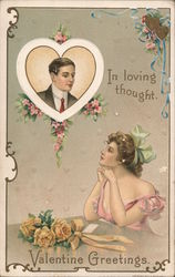 In Loving Thought. Valentine Greetings Postcard
