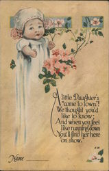 A Little Daughter's Come To Town Babies Postcard Postcard Postcard