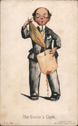 The Grocer's Clerk Men Katharine Gassaway Postcard Postcard Postcard