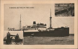 A Bridge Between Two Cities London  Leningrad Postcard