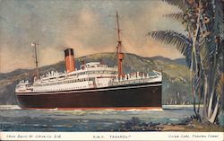 Shaw Savili & Albion Co. Ltd., R. M. S. "Tamaroa" in Gatun Lake, Panama Canal Postcard