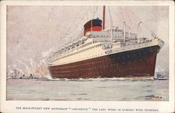 The Magnificent New Motorship "Lafayette" The Last Word in Luxury with Economy Steamers Postcard Postcard Postcard