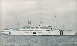 Pleasure Cruising on Motorliner Kungsholm Swedish American Line Postcard