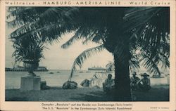 Hamburg-America Line, The S. S. "Resolute" in the Zamboanga (Sulu Islands) Roadstead Postcard